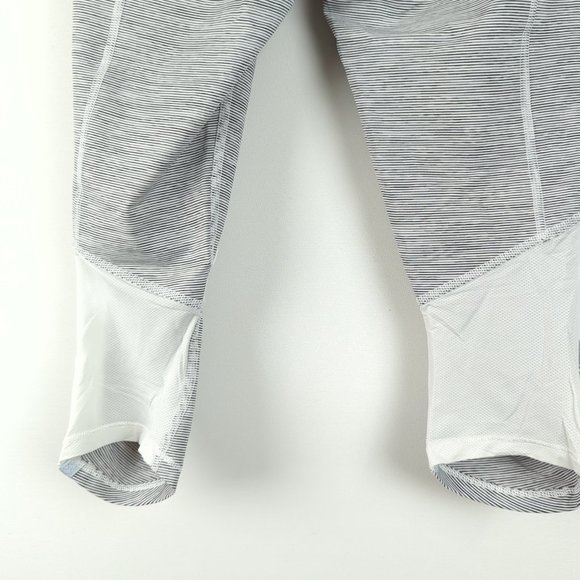 Lululemon Size 4 Run Pace Crop Women's White/Gray Ruched Sides Active Leggings - Picture 11 of 11